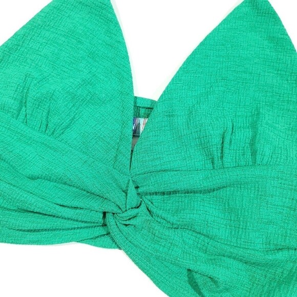 URBAN OUTFITTERS Uo Virgo Twist-front Cami Crop Top Mermaid Turquoise Green XS - Picture 2 of 6